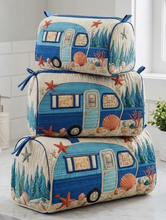 Load image into Gallery viewer, Quilted Makeup Organizer Bag Set