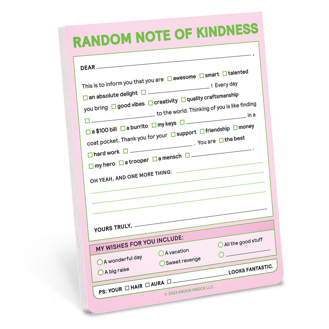 Random Note of Kindness Nifty Note Pad