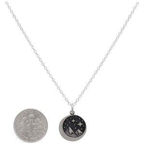 Sterling Silver 18 Inch Snow Cap Mountain Charm Necklace