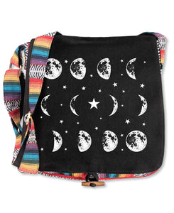 It's Just A Phase Moon Messenger Bag - Black