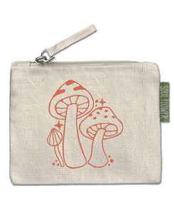 Three Little Mushrooms Small Zipper Pouch