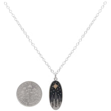 Load image into Gallery viewer, Sterling Silver Pine Tree Necklace with Bronze Star