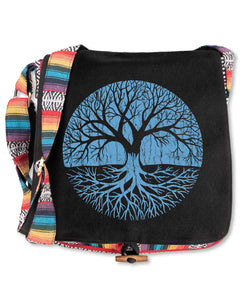 Tree of Life Messenger Bag - Black