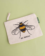 Load image into Gallery viewer, Bee Yourself Mantra Zipper Pouch