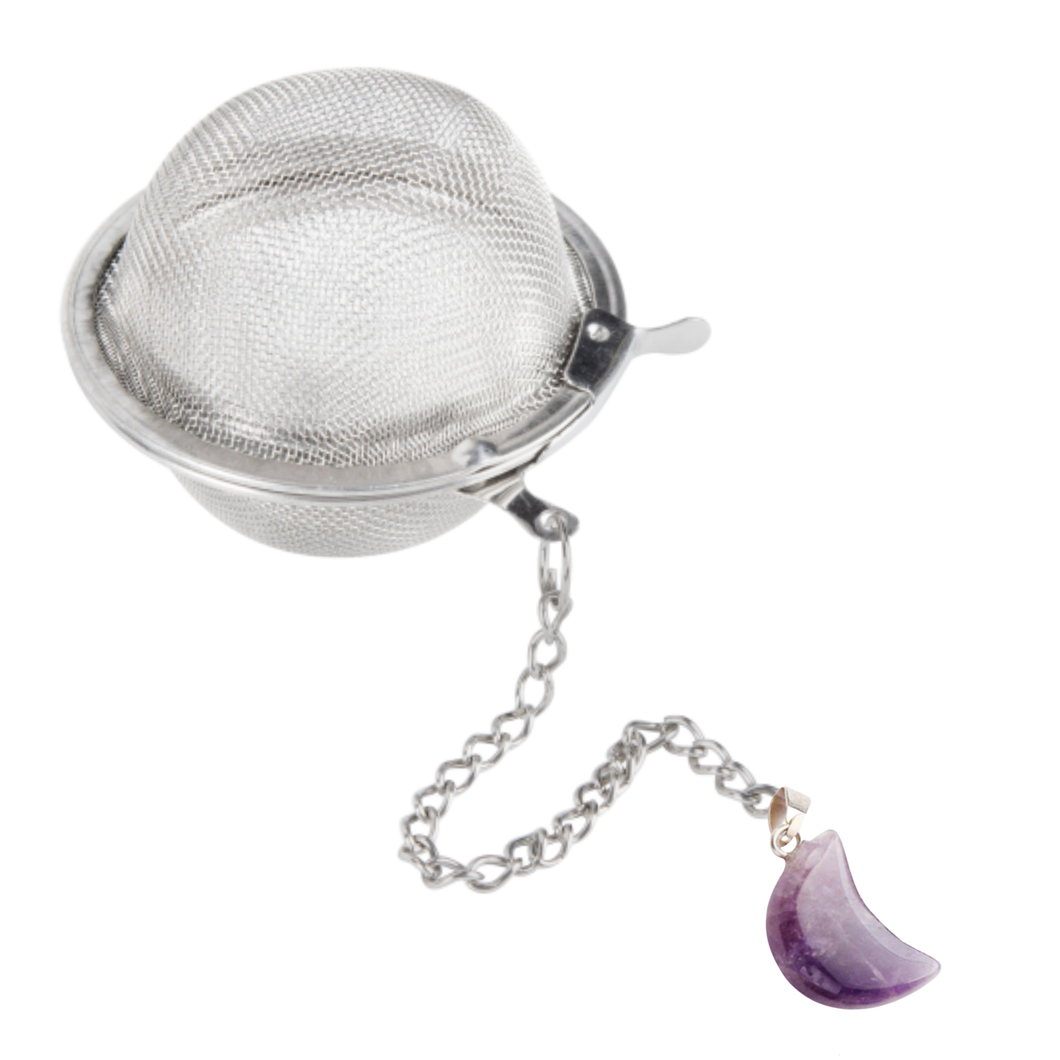 Moon Amethyst Crystal Gemstone 2-Inch Tea Ball Infuser