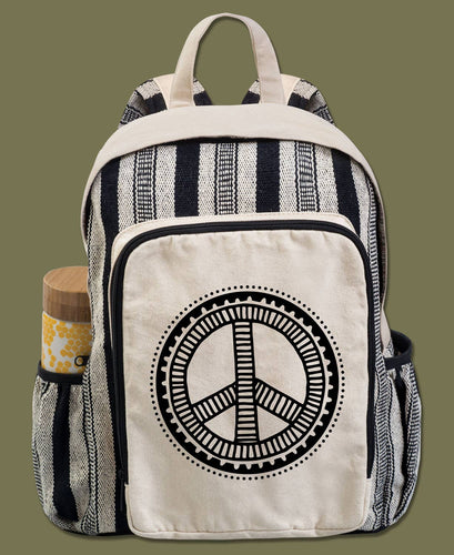 Peace Symbol Canvas Backpack